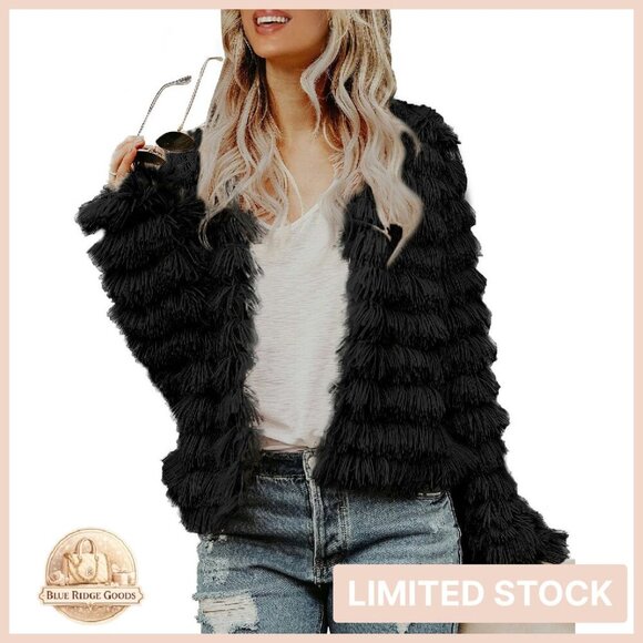 Jackets & Blazers - Faux Fur Open Front Cardigan Vintage Parka Shaggy Jacket Warm Coat Y2K Chic